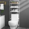 Generico Scaffale Bagno Sopra WC 3 Livelli - Organizer Salvaspazio in Acciaio Inox e PP - Ripiano per Carta Igienica, Detergenti, Asciugamani, Multifunzione - Versatile, Facile da Montare, Adatto ad Ogni Bagno