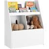 SoBuy Libreria per bambini Scaffale per bambini con cassapanca portagiochi estraibile Mobili cameretta Bianco 76x40x100cm KMB83-W