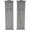 Mendler Set 2X Appendiabiti attaccapanni Shabby Vintage Legno paulonia 6x28x109cm Grigio