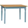 k koma Alder - Tavolo da pranzo in legno di pino massiccio, stile rustico, 80 x 80 cm, colore: blu