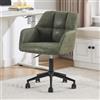 chairus Sedia da Ufficio in Ecopelle Sedie da Scrivania con Ruote, Verde | Sedia Imbottita Regolabile in Altezza con Schienale Trapuntato Poltroncina con Braccioli per Ufficio/Studio/Computer