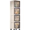 Generic Armadietto alto sottile su ruote, organizer in plastica multistrato con design anti-punta, soluzione salvaspazio per bagno e cucina