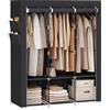 SONGMICS Guardaroba, Armadio Portatile, 3 Barre Appendiabiti, Ripiani, 4 Tasche Laterali, 45 x 130 x 167 cm, Grande Capienza per Camera da Letto, Soggiorno, Nero Inchiostro RYG092B02