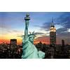 1art1 New York Poster XXL Statua della libertà E Skyline al Tramonto del Sole Stampa Geante 120x80 cm