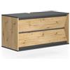 Vicco Mobile sottolavabo per bagno Edelin, Antracite/Artisan, 100 x 50 cm con 2 cassetti, per montaggio a parete e compatibile con sifoni standard
