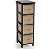 Gicos Mobile cassettiera in legno nero 4 cassetti effetto legno 26 * 32 * 80 cm shabby chic EDT-829468