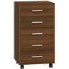 Generico Cassettiera con Ruote Rovere Marrone in Legno Multistrato