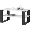 AKORD | Tavolino da Salotto in Legno - ALEX | Tavolo da Caffè con gambe un Ripiano | Coffee Table | Tavolini Basso Moderno | Arredamento Casa | 92 x 45 x 53 cm | Bianco & Nero