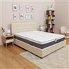 Materassimemory.eu Materasso memory Singolo modello Melody, misura 90x190 H23 cm, con rivestimento Aloe Argento ZIP Sfoderabile anallergico antiacaro con 7 zone di portanza differenziata