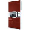 Vladon Logan V2, mobile per ufficio, schedario con 5 scomparti e 4 ante, bianco opaco/bordeaux lucido (82 x 184 x 37 cm)