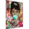 Magic Canvas Art - Quadro Pop Art Audrey Hepburn su tela, 1 pezzo, stampa artistica di alta qualità, B8344, materiale: tela, dimensioni: 60 x 30 cm, bianco