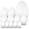 Netuno 12 Uova di polistirolo 5 x 5 cm 4 x 8 cm 2 x 10 cm 1 x 15 cm Set di Uova in polistirolo Bianco Ideale per Pasqua Decorazione Fai da Te