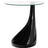 Totò Piccinni Tavolino da Salotto INFINITO piano in vetro temperato design Goccia (Nero)