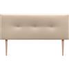 DHOME Testiera in similpelle o in tessuto acualina con bottoni e gambe Testiera imbottita di fascia alta Letto di lusso Camera da letto (Similpelle Beige, 160x105cm (Letti 150/160))