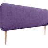 DHOME Testiera Imbottita Liscia Arrotondata in Tessuto Aqualine con Gambe per Parete Acustica Testate Letto Fonoassorbenti Camera da Letto (Lilla, 160cm)