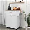 RELAX4LIFE Carrello Cucina Salvaspazio con Ruote Silenziose, Cassetto, Armadietto, Ripiani Regolabili, Portaspezie e Portatovaglioli,Multifunzionale Design Moderno per Casa Bar Salotto