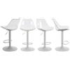 Fiximaster Set di 4 sgabelli da bar trasparenti in acrilico regolabili in altezza con schienale e poggiapiedi, sedie girevoli imbottite a 360° moderne per cucina, sala da pranzo, bancone e bar