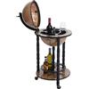 Mendler Mini Bar portabottiglie Carrello con Ruote mappamondo HWC-D83 - Nero