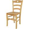 t m c s Tommychairs - Sedia modello Cuore per cucina bar e sala da pranzo, robusta struttura in legno di faggio color naturale e seduta in legno
