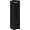 vidaXL Armadio Aperto con Cassetti e Scomparto con Appendiabiti Robusto Classico Elegante Guardaroba Nero 50x50x200 cm in Truciolato