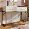 SUKY Tavolo da toeletta H75/B100/T45 cm con 2 cassetti, altezza 75 cm, colore: bianco