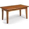 milani home - tavolo da pranzo allungabile 160-340 x 85 cm, legno massello, noce