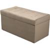 MG Design Pouf contenitore imbottito 45 × 90 cm Beige - capacità ca. 100 L, fino a 300 kg, superficie morbida con leggero riflesso, struttura in legno massiccio, già montato e facile da pulire