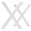 FRANKYSTAR X-SHAPED - Set di 2 piedi per tavolo in acciaio polverizzato bianco con forma ad X. Altezza da terra 71cm