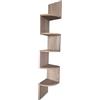 MECSAL CASALINGHI Mensola scaffale angolare da parete muro 5 ripiani portaoggetti, in legno, colori assortiti, cucina, soggiorno camera da letto, studio (rovere)