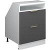 Vicco Mobile cucina sottotetto R-Line, Antracite-oro, 60 cm con 2 cassetti, carcassa 60 cm profondità, per la libera combinazione all'interno di sistemi cucina modulari