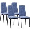 Brigros WeHome - Sedie di Tessuto Milano, Set da 4 Sedie Design per Sala da Pranzo, Sedie da Cucina, Ufficio, Sala d'Attesa, Camera da Letto, Cucina completa, Arredamento casa (Blu)