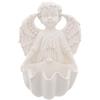 SHALOM - Acquasantiera Angelo in Resina Bianca. Altezza 14,5 Cm