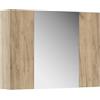 Vicco Specchio contenitore bagno Leopold, Rovere dorato, 80 x 59.2 cm con ripiani, che trova posto in ogni bagno