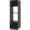 Vicco Mobile cucina microonde R-Line, Nero lucido, 60 cm, per la libera combinazione all'interno di sistemi cucina modulari