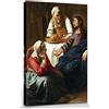 1art1 Johannes Vermeer Poster Stampa Artistica su Tela Cristo in Casa di Marta E Maria, 1655 Quadro da Parete sulla Barella | Murale XXL | Immagine 30x20 cm