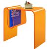 soudesileim Tavolino a forma di M, in acrilico con scanalature utilizzabili per libreria, 45 x 30 x 45 cm, portata massima 20 kg, spessore 10 mm, tavolino in acrilico (arancione)