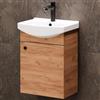 Planetmöbel Set di mobili da bagno Lavabo con mobiletto 45 x 60 x 33 cm per WC ospiti, rovere oro