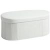 HOMCOM Pouf Contenitore Pieghevole, Panca Moderna Imbottita con Rivestimento in Velluto, Poggiapiedi con Contenitore da 72L per Salotto e Camera, 76x38x35 cm, Crema