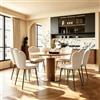 Chleby Set di 6 Sedie Sala da Pranzo in Velluto, Sedie di Pranzo con Seduta Imbottita e Gambe in Metallo, Sedie da Cucina per Sala da Pranzo/Soggiorno/Camera da Letto/Cucina, Beige
