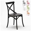 Produce Shop Sedie Cucina Bar in Polipropilene Vintage Paesana Cross Design - Nero