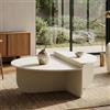 [en.casa] Tavolino da Caffé con 2 Piani Semicircolari di Diverse Misure e Altezze Tavolo Basso Centrale da Salotto per Soggiorno Sala 90 x 90 x 35 cm - Bianco