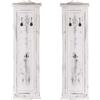 Mendler Set 2x appendiabiti attaccapanni shabby vintage legno paulonia 6x28x109cm bianco