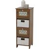 Mendler Comò HWC-O75, cassettiera, 4 cassetti a cestello decorativi legno melamina 82x30x30cm - marrone