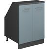 Vicco Mobile cucina sottotetto R-Line, Grigio-blu, 60 cm con 2 porte, carcassa 60 cm profondità, per la libera combinazione all'interno di sistemi cucina modulari