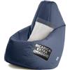 Avalon - Puff Poltrona Sacco Grande L Jive Deluxe Sfoderabile, Pouf Sacco di Qualità Sartoriale, Bean Bag per Sedersi Ergonomico, Tessuto Antistrappo Impermeabile, Made in Italy(80x125cm-Blu Scuro)