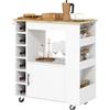 HOMCOM Carrello da Cucina con 6 Portabottiglie Armadietto 83x40x83cm Rovere