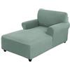 WWQQKJ Jacquard Fodera per Chaise Longue, Copri Chaise Longue Elasticizzato braccioli, con braccioli copridivano per Chaise Longue con Doppio Braccio Sofa Chaise Longue(Verde Chiaro)