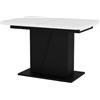 Vicco tavolo da pranzo allungabile Fenaro, Bianco/nero, 120 x 80 cm estensibile, allungabile con prolunga per dimensioni del tavolo flessibili