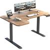 Radlove Scrivania ad angolo regolabile in altezza, a forma di L, con doppio motore e indicatore LED, 150 x 78 cm, scrivania regolabile per casa, ufficio e ufficio, effetto legno antico