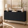 YGHQAP Credenza moderna, mobile buffet con 4 ante senza maniglie, cassettiera, mobile cassettiera, mobile da cucina minimalista mobile contenitore per soggiorno sala da pranzo cucina corridoio (nero)